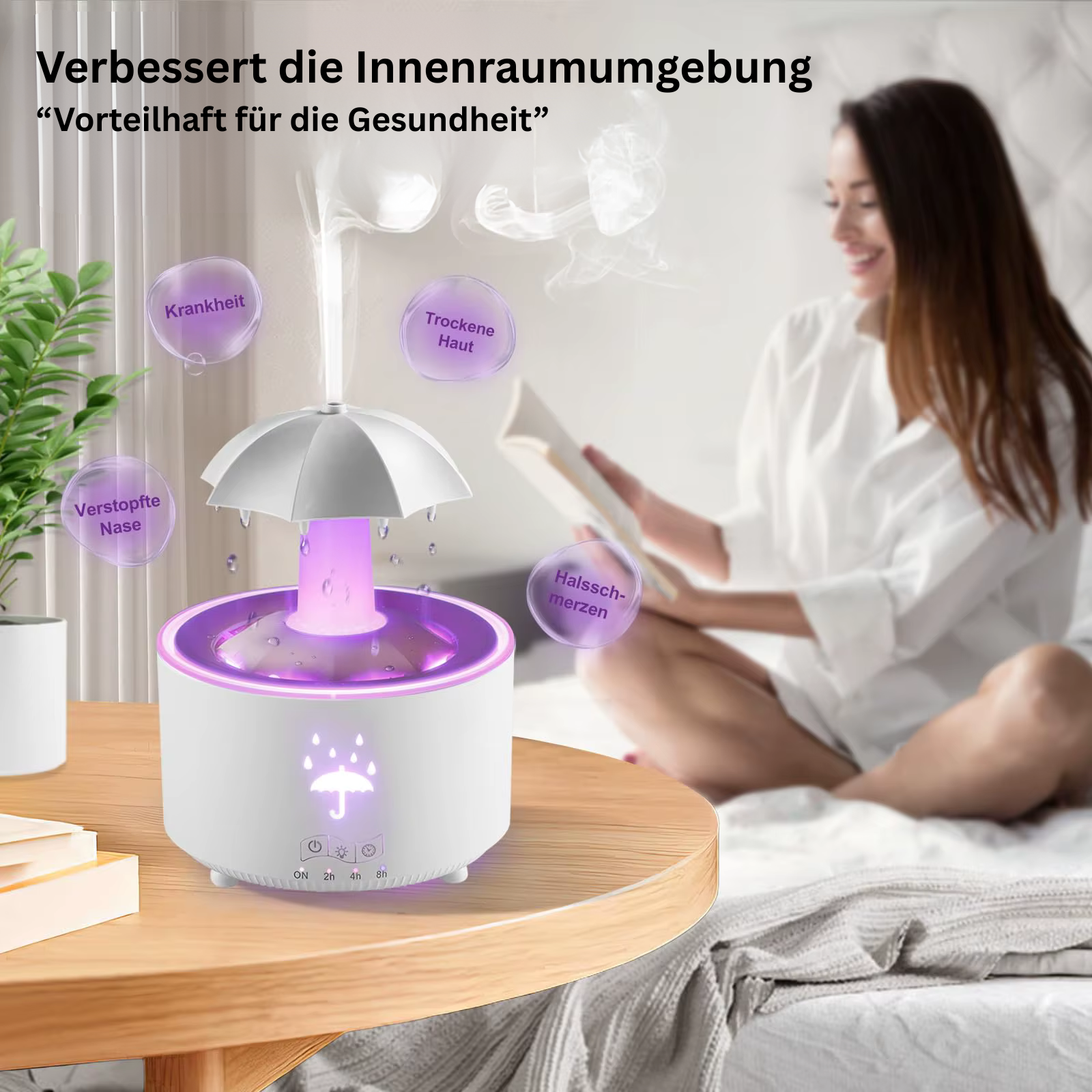 Wassertropfen-Aroma-Diffusor mit LED-Licht